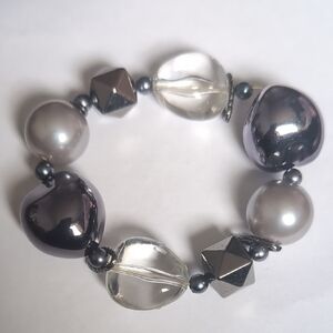 Sophisticated Silver and Gray‎ Statement Bracelet